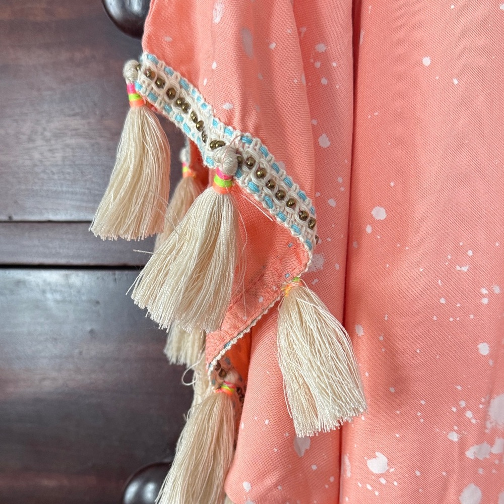 Skemo Coral Tunic with Colorful Embellishments and Tassels - Picture 5 of 8